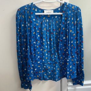 Ba&sh azur top flowered